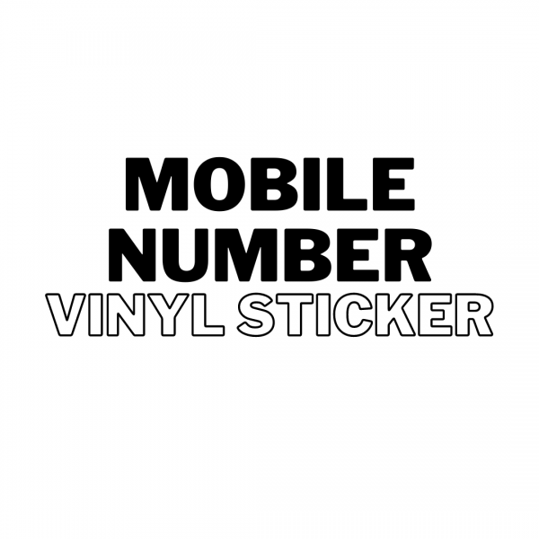 Mobile Phone Number Vinyl Sticker Gold Coast